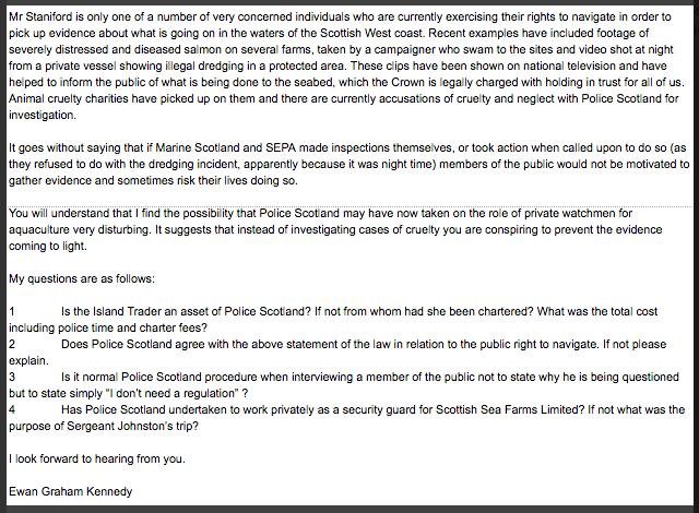 Police Scotland tweet by ewan 16 July 2019 #2 text of email