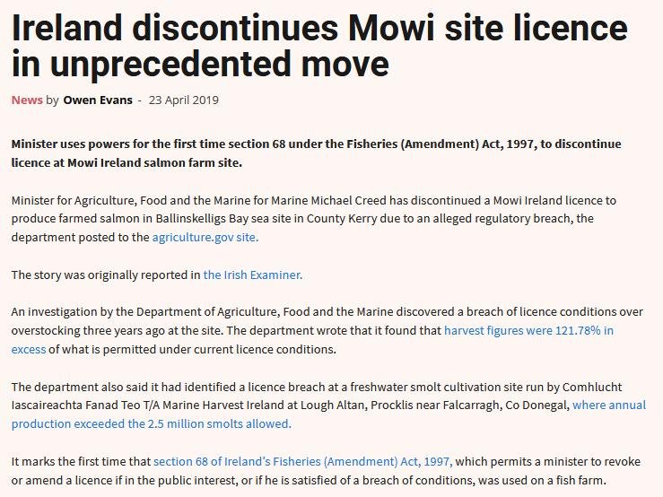 Licence revoked in Ireland Licence revoked in Ireland