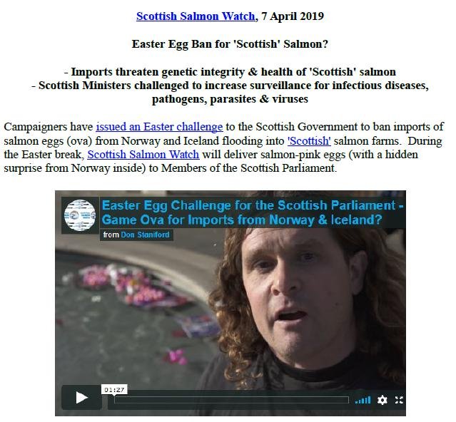 PR Easter Egg Ban for Scottish Salmon 7 April 2019 #1 PR Easter Egg Ban for Scottish Salmon 7 April 2019 #1