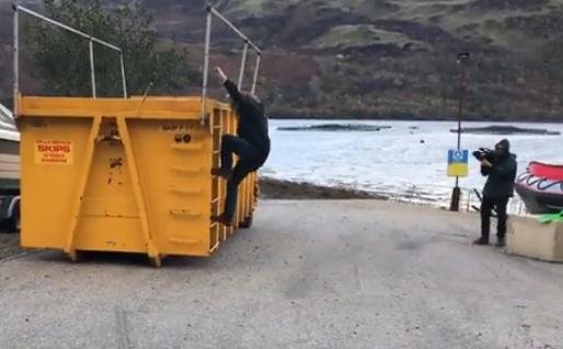 Duich blog #15 Don climbing Billy Bowie skip