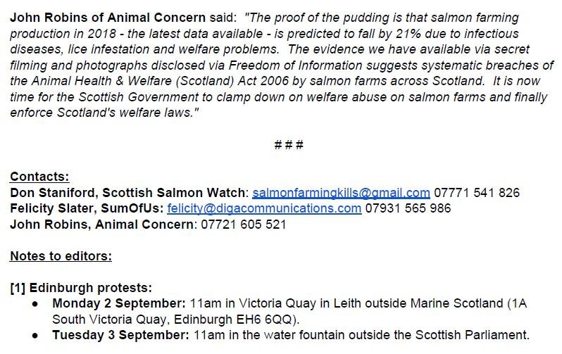 PR Testing Times for Scottish Salmon 30 August 2019 #3 PR Testing Times for Scottish Salmon 30 August 2019 #3