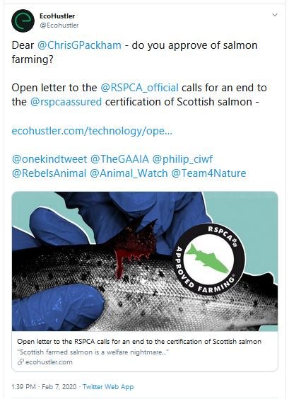 RSCPA Tweet #1 Eco Hustler 7 Feb 2020