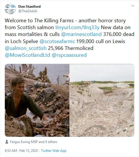 Cull blog Feb 2020 Tweet on Killing Farms 13 Feb