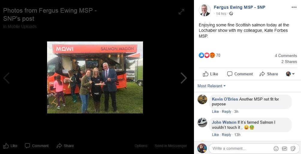 Fergus & Kate eating Mowi salmon Aug 2019 #1 just photo with comment Fergus & Kate eating Mowi salmon Aug 2019 #1 just photo with comment