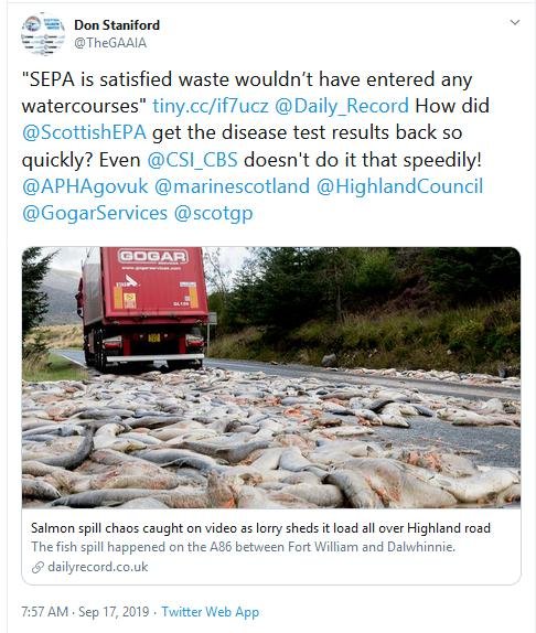 Daily Record on salmon spill 17 September 2019 Tweet