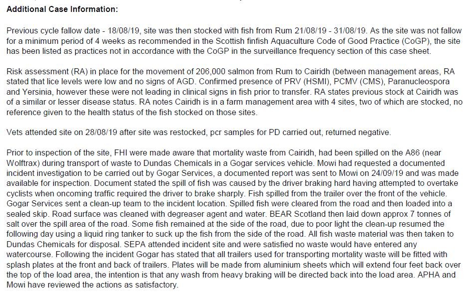 Mowi Cairidh Tweet #2 additional information