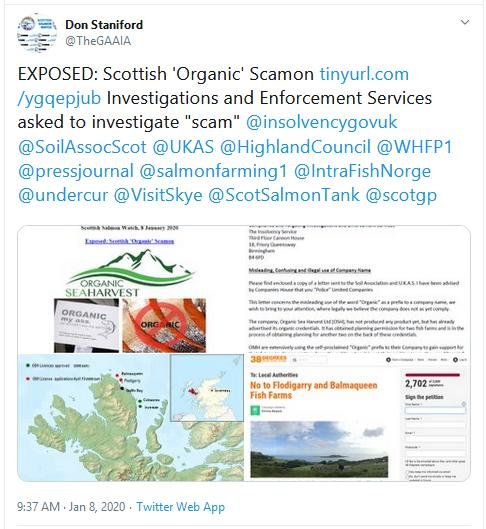 PR Organic Scamon 8 Jan 2020 Tweet