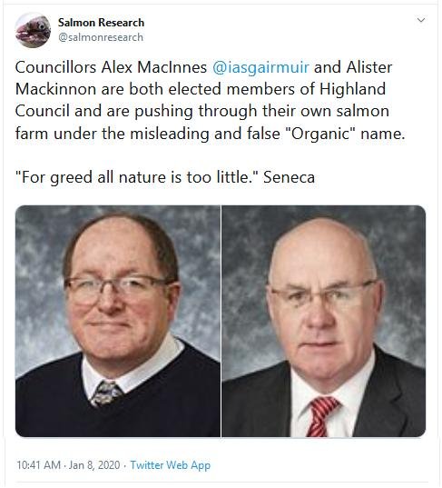 PR Organic Scamon 8 Jan 2020 Tweet by Salmon Research