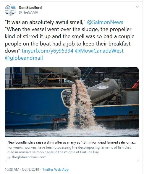 Globe & Mail awful smell Oct 2019 Tweet