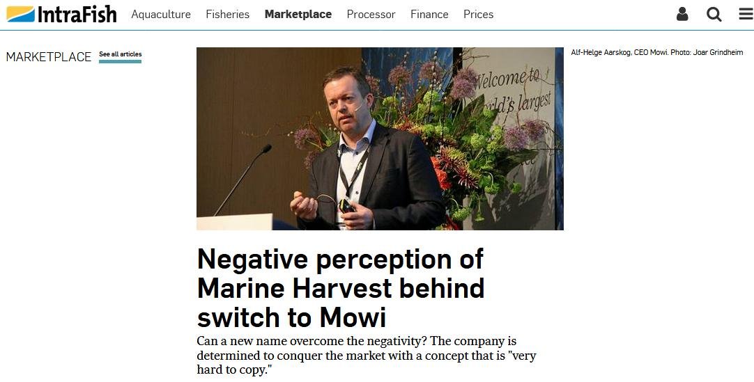 Intrafish on Negative Mowi name change 11 March 2019 #1