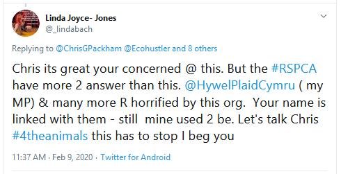 RSCPA Tweet #15 Linda Joyce-Jones