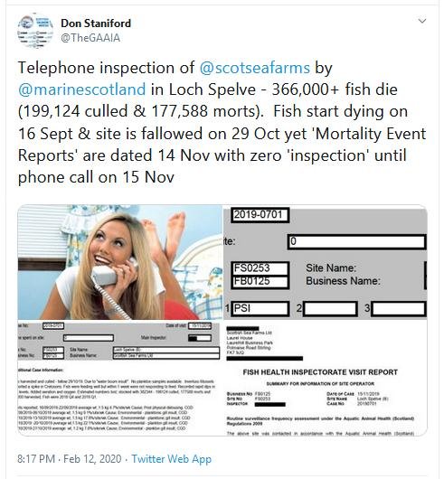 Spelve FHI Dec 2020 # Tweet re. telephone 12 Feb 2020