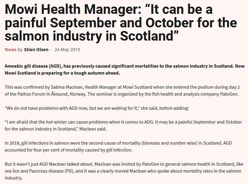 Salmon Business May 2019 painful September & October AGD Salmon Business May 2019 painful September & October AGD