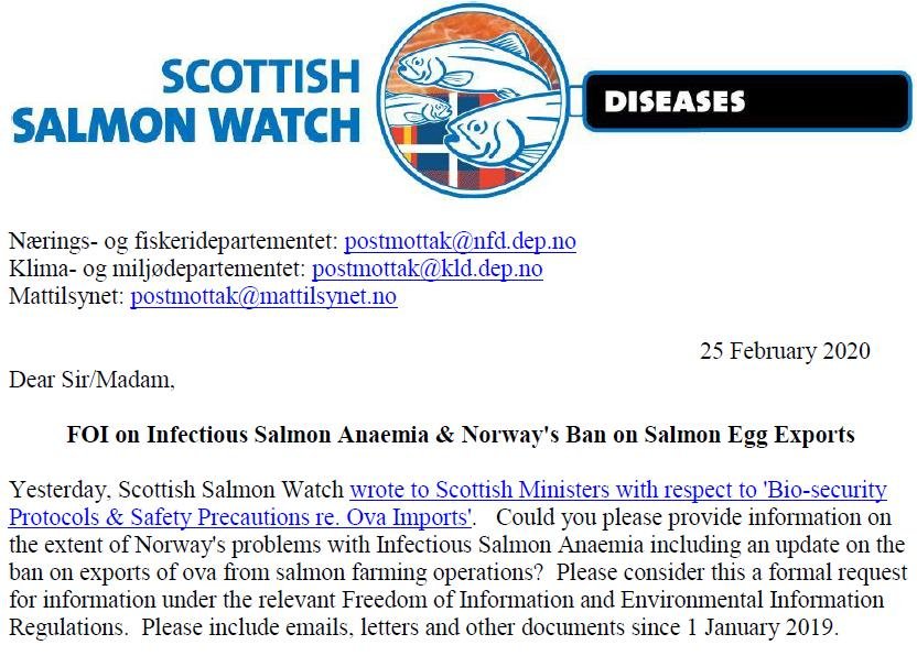 FOI letter to Norwegian Government & Mattilsynet 25 Feb 2020 #1
