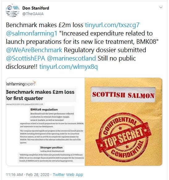 Fish Farming Expert on £2 million loss 28 Feb 2020 Tweet