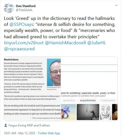 Greed Hamish Macdonel tweet 13 March 2020