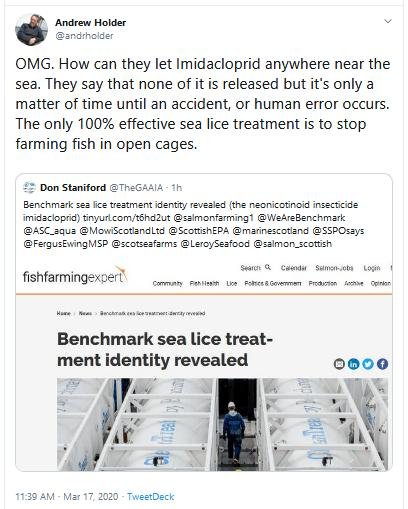 Fish Farming Expert 17 March 2020 Tweet Andrew Holder