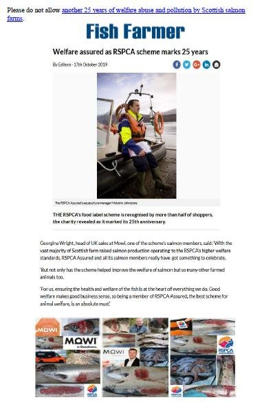 Letter to RSPCA re welfare abuse on RSPCA Assured salmon farms 5 February 2020 #5