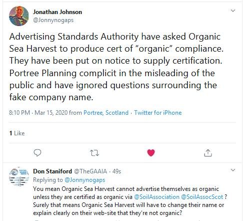 Tweet 15 March 2020 on ASA Jonathan Johnson