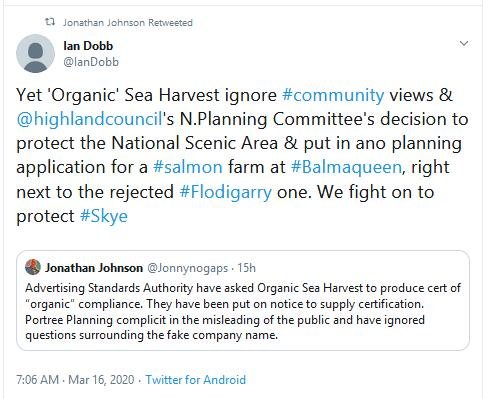 Tweet 16 March 2020 Ian Dobb