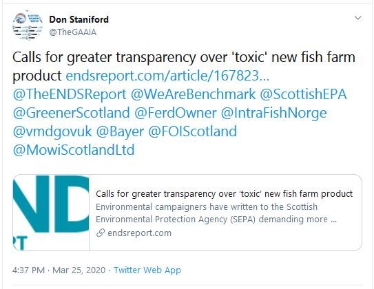 ENDS Report on Transparency over Imidacloprid 25 March 2020 tweet