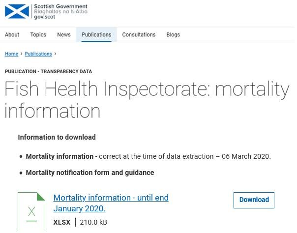 Tweet re lack of data 12 March 2020 #3 Marine Scotland