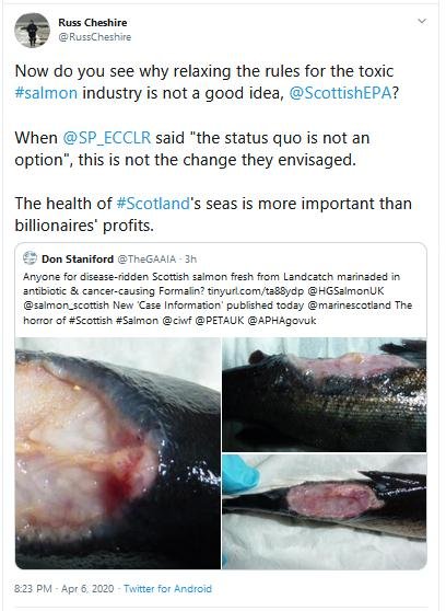 Covid SEPA Tweet 6 April 2020 Russ Cheshire