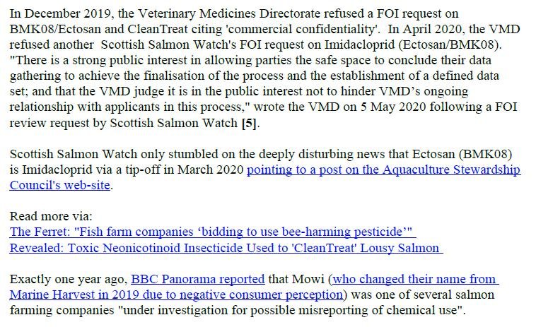 PR Imidacloprid trial in Loch Ailort by Mowi 20 May 2020 #13