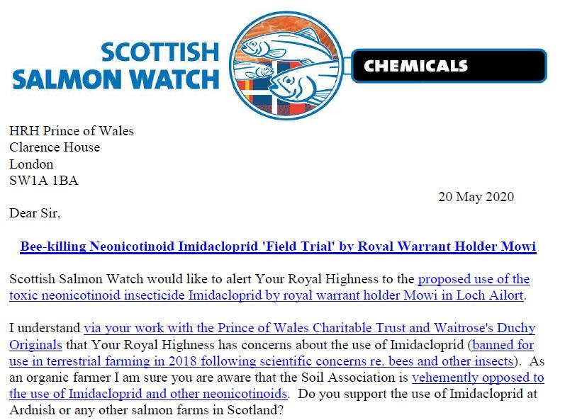 Imidacloprid letter to Prince Charles 20 May 2020 #1 Imidacloprid letter to Prince Charles 20 May 2020 #1
