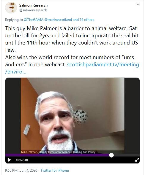 ECCLR 3 June 2020 Tweet re Mike Palmer