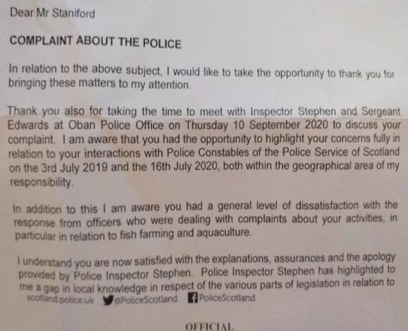 Police Scotland apology letter 2 October 2020 #1