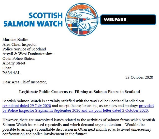 Letter to Police Scotland 23 Oct 2020 #1