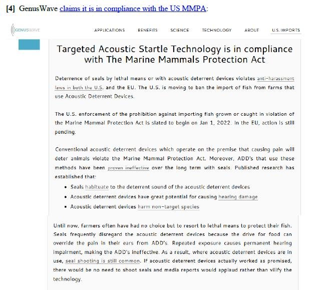 Genuswave MMPA compliance #1