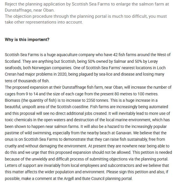 Dunstaffnage blog #8 petition