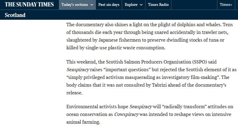 Sunday Times on Seaspiracy 28 March 2021 #4