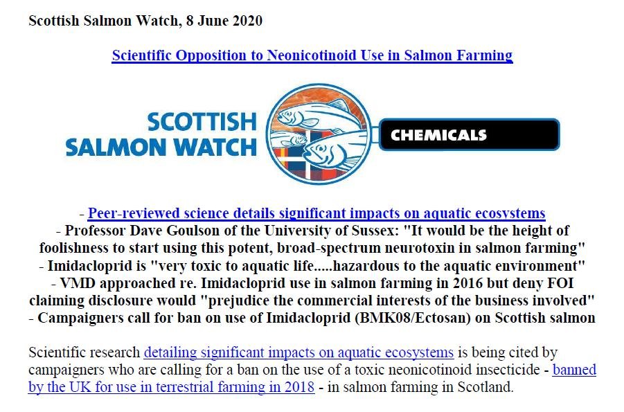 PR Scientific Opposition to Imidacloprid Use in Salmon Farming 8 June 2020 #1