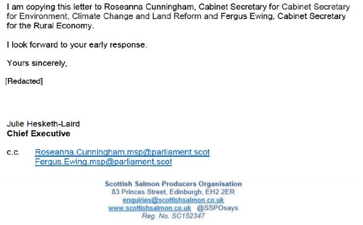 CleanTreat FOI Disclosures by the Scottish Government Dec 2019 #8 May 2019 SSPO to SEPA