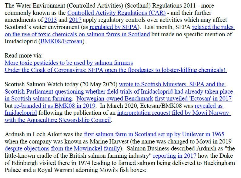 PR Imidacloprid trial in Loch Ailort by Mowi 20 May 2020 #4