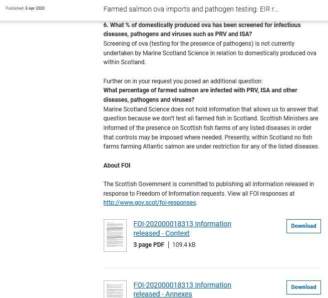 FOI SG April 2020 #4 zero egg testing