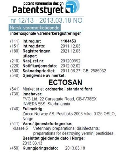 Imidacloprid Norwegian Patent 2011 in full