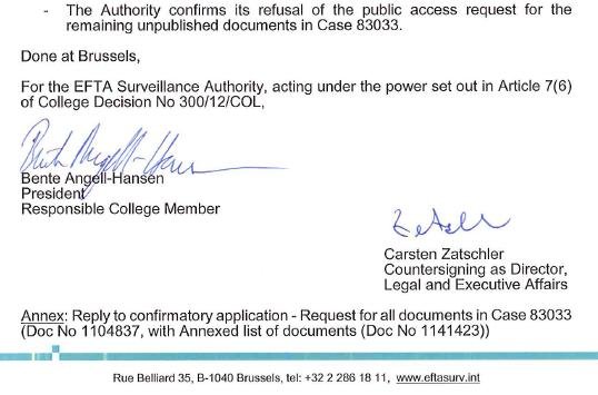EFTA 3 July 2020 Decision case # 83033 #2