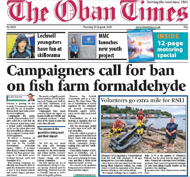 Oban Times 20 Aug 2020 Formaldehyde ban