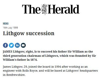 James Lithgow chairman 1999 James Lithgow chairman 1999