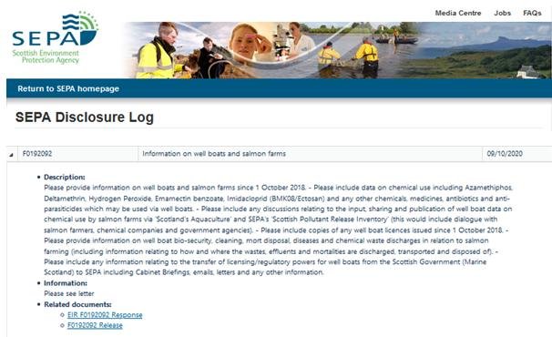 SEPA FOI disclosure well boats Oct 2020 Disclosure Log SEPA FOI disclosure well boats Oct 2020 Disclosure Log