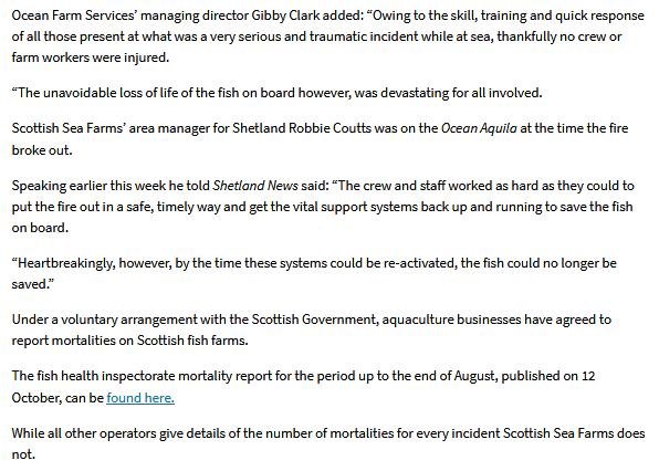 Shetland News on wellboat fire 4 Nov 2020 #3