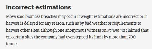 Biomass Exceedances since 2002 up to Sept 2020 #5 Mowi admission BBC Panorama #2 Biomass Exceedances since 2002 up to Sept 2020 #5 Mowi admission BBC Panorama #2