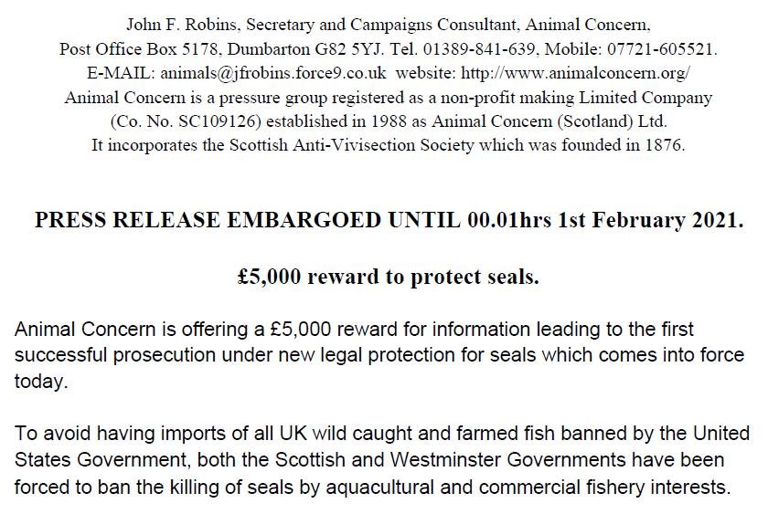 Animal Concern reward PR 1 Feb 2021 #1