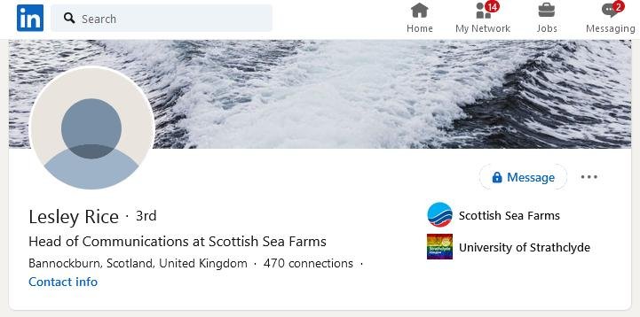 Lesley Rice Linked In Feb 2021