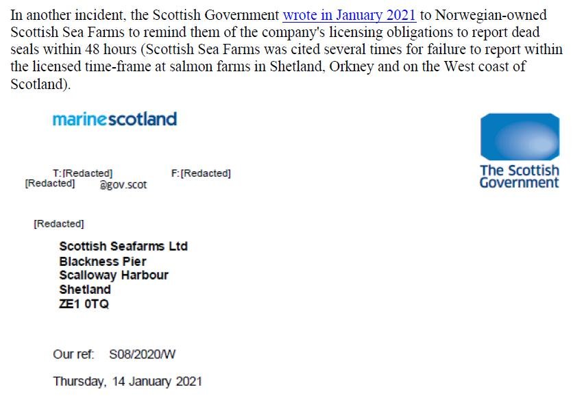 Media Backgrounder FOI Opens Sealed Documents on Killing by Salmon Farms Feb 2021 #4 Media Backgrounder FOI Opens Sealed Documents on Killing by Salmon Farms Feb 2021 #4
