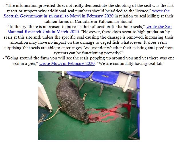 PR Illegal Killing of Seals by Scottish Salmon Farms 21 Feb 2021 #5 PR Illegal Killing of Seals by Scottish Salmon Farms 21 Feb 2021 #5